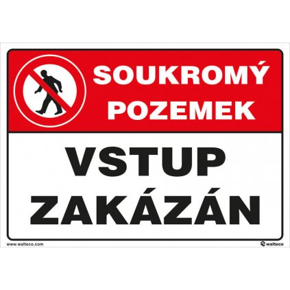 Soukromý pozemek 210x148mm, formát A5, plastová tabulka 2 mm