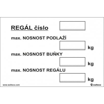 Označení regálu, 300x100mm, samolepka