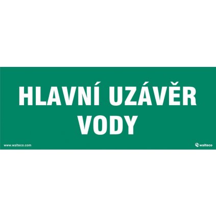Hlavní uzávěr vody, 210x80mm, samolepka