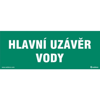 Hlavní uzávěr vody, 210x80mm, samolepka