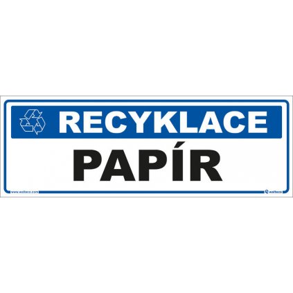Recyklace - Papír,  290x100mm, samolepka