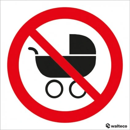 Zákaz kočíkov, 90x90mm, samolepka