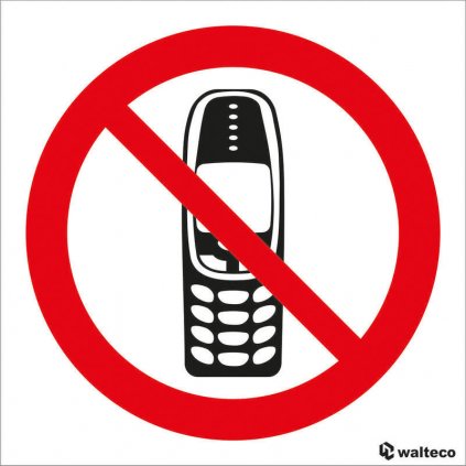 Zákaz používání mobilních telefonů 90x90mm, samolepka, 10 ks