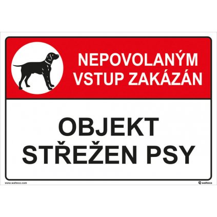 Objekt střežen psy 210x148mm, formát A5, plastová tabulka, 10 ks