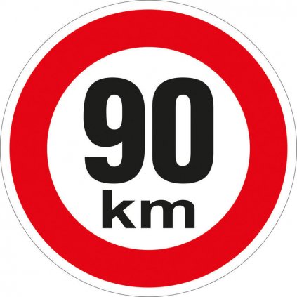 Značka rychlosti retroreflexní 90 km/h, 200x200mm, samolepka