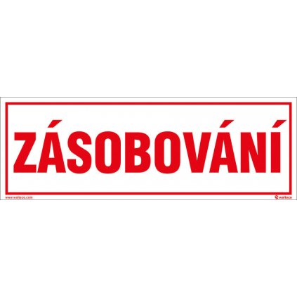 Zásobování, 290x100mm, plastová tabulka