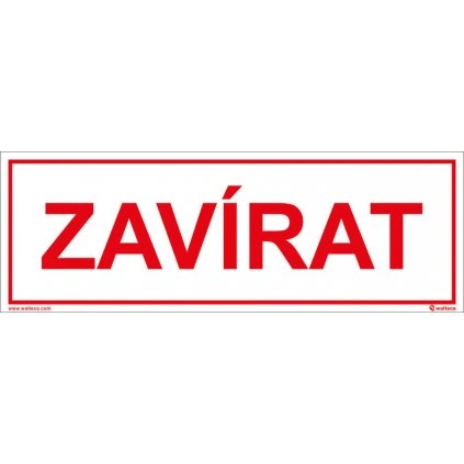 Zatvárať, 290x100mm, samolepka