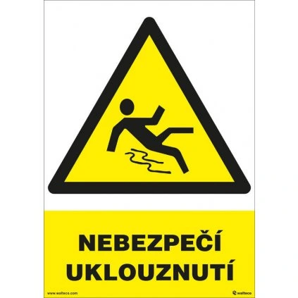 Nebezpečenstvo pošmyknutia 210x297mm, formát A4, plastová tabuľka