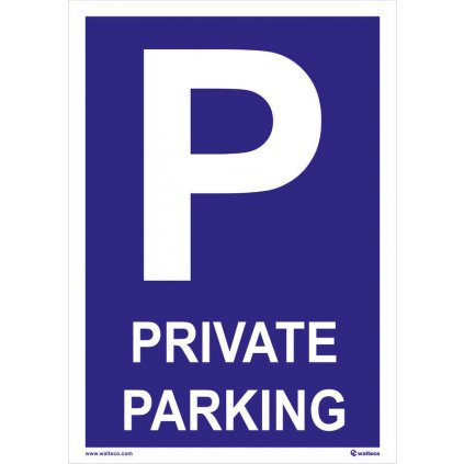 Private parking 210x297mm, formát A4, plastová tabulka, 10 ks