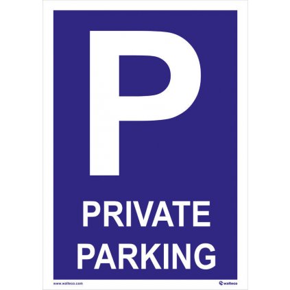 Private parking 210x297mm, formát A4, plastová tabulka