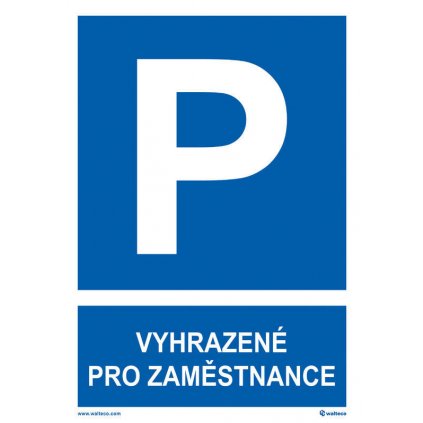 Vyhrazeno pro zaměstnance 210x297mm, formát A4, plastová tabulka