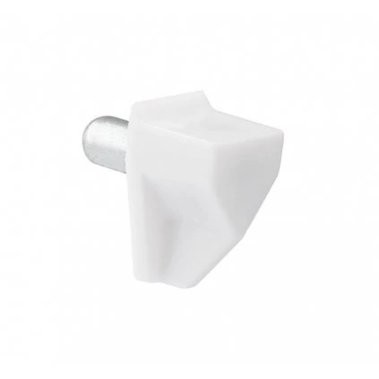 Podperka políc, priemer 5mm, plast, biela, 8 ks