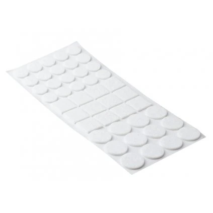 Sada filcových podložiek, samolepiace, biela, 44 ks