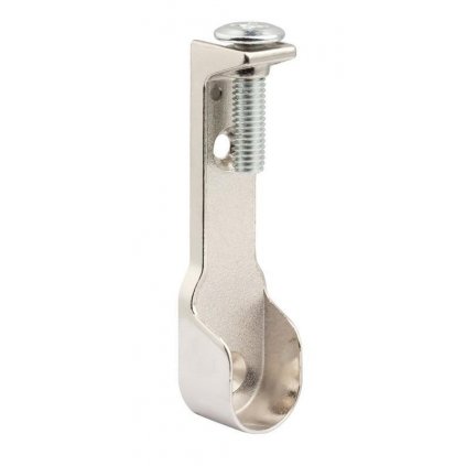 Držák oválné šatní tyče 30x15mm s vrchním montážním otvorem vč. šroubu, poniklovaný, 2 ks