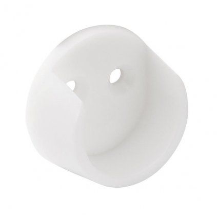 Držiak šatníkovej tyče, priemer 20mm, plast, biely
