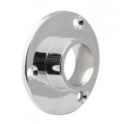 Držák šatní tyče s přírubou, průměr 20mm, plast, chrom, 2 ks