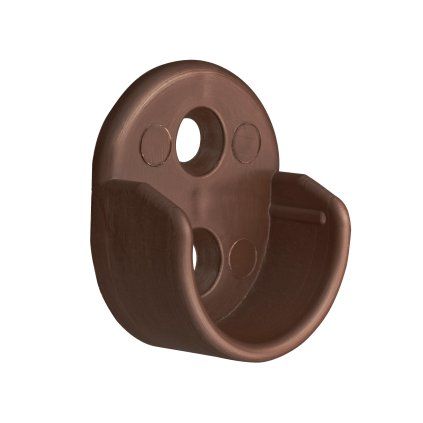 Držák šatní tyče, průměr 25mm, plast, hnědý