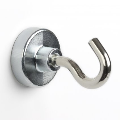 Neodymový magnet s hákem průměr 25mm, max. nosnost 21 kg