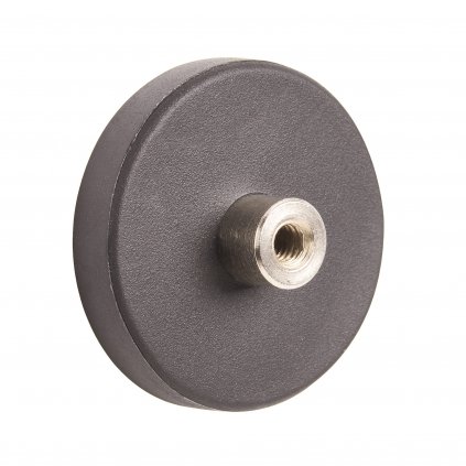 Pogumovaný neodymový magnet průměr 31mm, se závitem M4, nosnost 11kg
