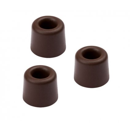 Dveřní zarážka, průměr 29,5x25mm, hnědá, 3 ks