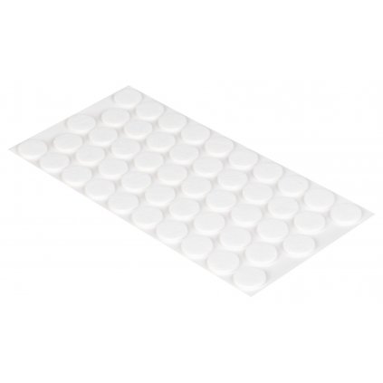 Filcové podložky, průměr 20mm, samolepící, bílé, 48 ks