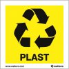 Recyklace - plast, 92x92mm, samolepka