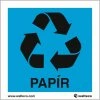 Recyklácia - papier, 92x92mm, samolepka