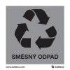 Recyklace - směsný odpad, 92x92mm, samolepka