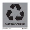 Recyklácia - zmesový odpad, 92x92mm, samolepka