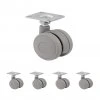 Nábytkové koliesko sivé s platňou, priemer 40 mm