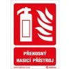 Prenosný hasiaci prístroj vč. textu 40x100mm, samolepka
