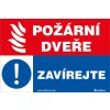 Požární dveře, zavírejte 150x100mm, samolepka