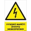 Vysoké napätie, životu nebezpečné! 210x297mm, formát A4, plastová tabuľka