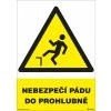 Nebezpečenstvo pádu do prehlbne 210x297mm, formát A4, plastová tabuľka