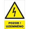 Pozor uzemnené 210x297mm, formát A4, plastová tabuľka