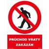 Průchod vraty zakázán 210x297mm, formát A4, plastová tabulka