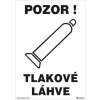 Pozor! Tlakové láhve (bílá) 148x210mm, formát A5, samolepka