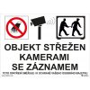 Objekt střežen kamerami se záznamem 210x148mm, formát A5, samolepka