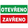Otevřeno - Zavřeno, 300x100mm, plastová tabulka 2 mm