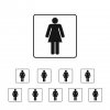 WC Ženy, 80x80mm, samolepka