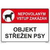 Objekt střežen psy 210x148mm, formát A5, plastová tabulka