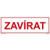 Zavírat, 290x100mm, samolepka
