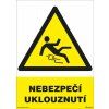 Nebezpečenstvo pošmyknutia 210x297mm, formát A4, plastová tabuľka