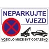 Neparkujte - vjazd, 297x210mm, formát A4, plastová tabuľka