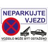 Neparkujte - vjezd, 297x210mm, formát A4, plastová tabulka