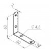 Spojovací úhelník, 60x60x15mm, pozinkovaný