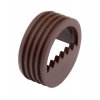 Kování pro zavěšení skříňky, průměr 20x8,4mm, plast, hnědý