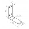 Spojovací úhelník 80x80x30mm, pozinkovaný