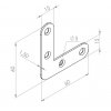 Spojovací plochý úhelník 60x60x16mm, pozinkovaný