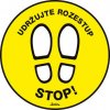 Samolepka "STOP! Udržujte rozestup", průměr 400 mm